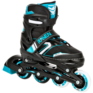 Nastaviteľné kolieskové korčule RAVEN Helixi Black/Mint 38-42 LED kolieska